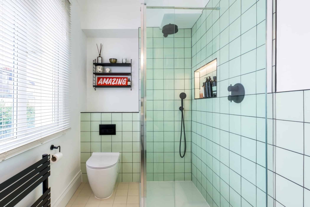 Retro-inspired Main Family Bathroom
