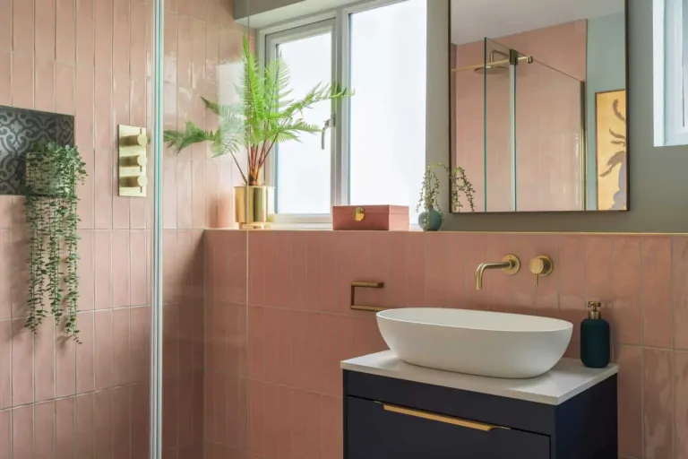 Chic Wet-room with Brushed Brass Fittings