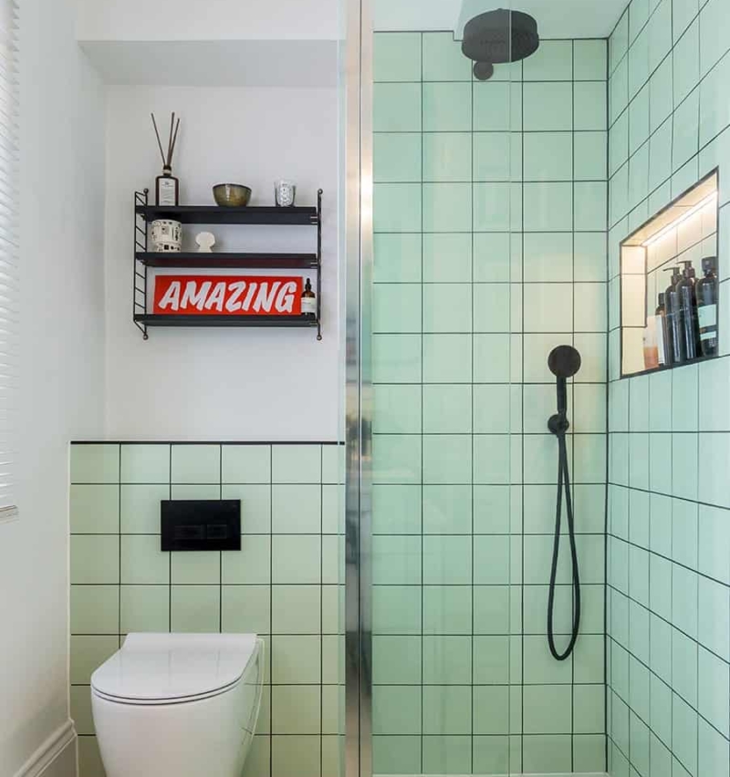 Retro-inspired Main Family Bathroom