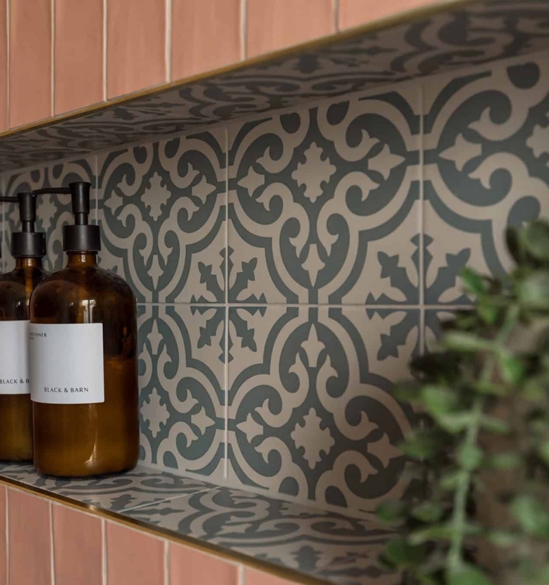 Chic Wet-room with Brushed Brass Fittings