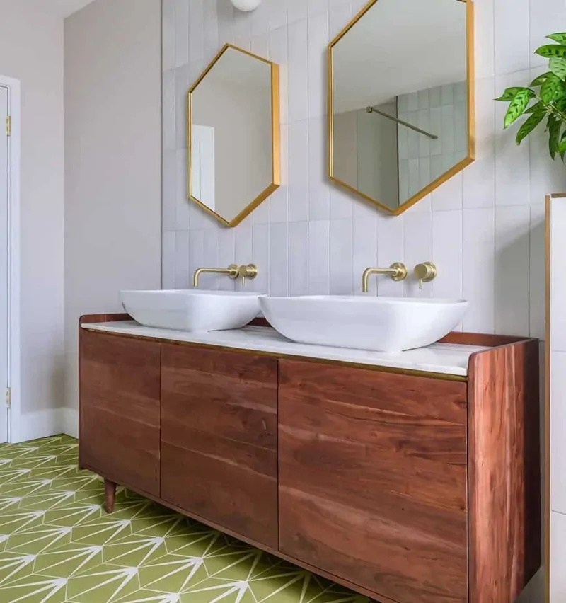 Luxurious primary en-suite with Lily Pad tiles