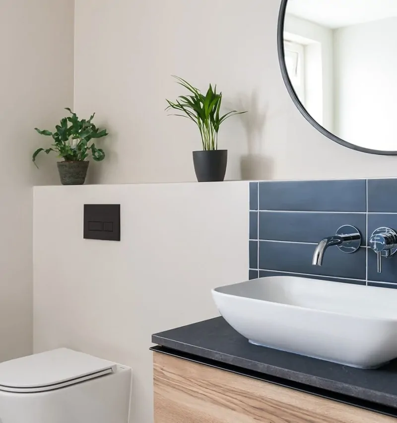Contemporary Family Bathroom with Terrazzo Tiles