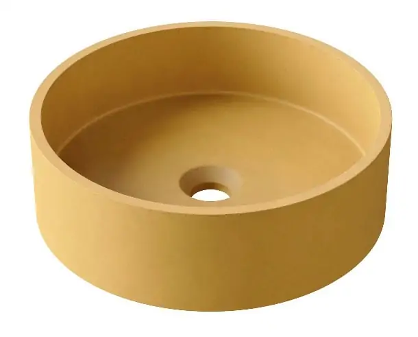 Amber Yellow Concrete Vessel Basin
