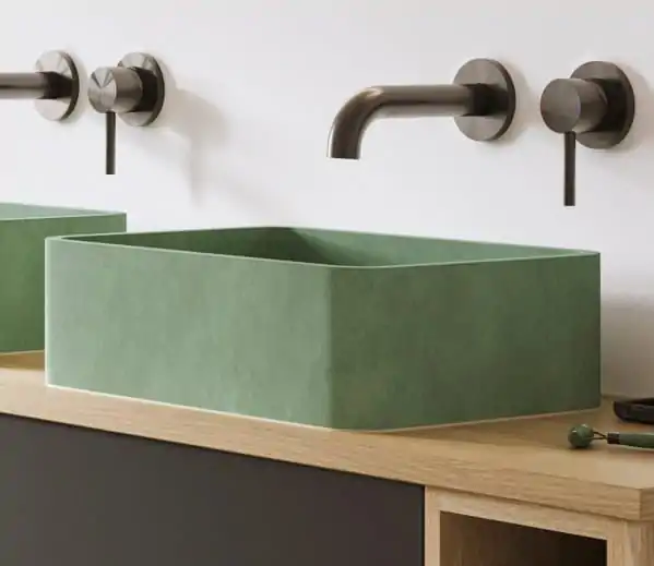 Spring Green Concrete Vessel Basin